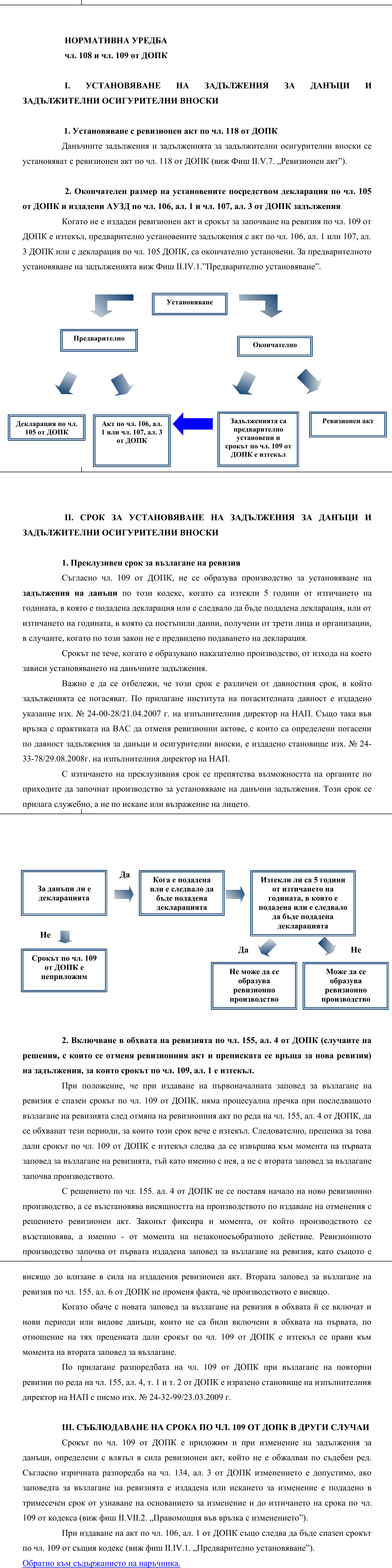 Фиш II.IV.2 - Установяване