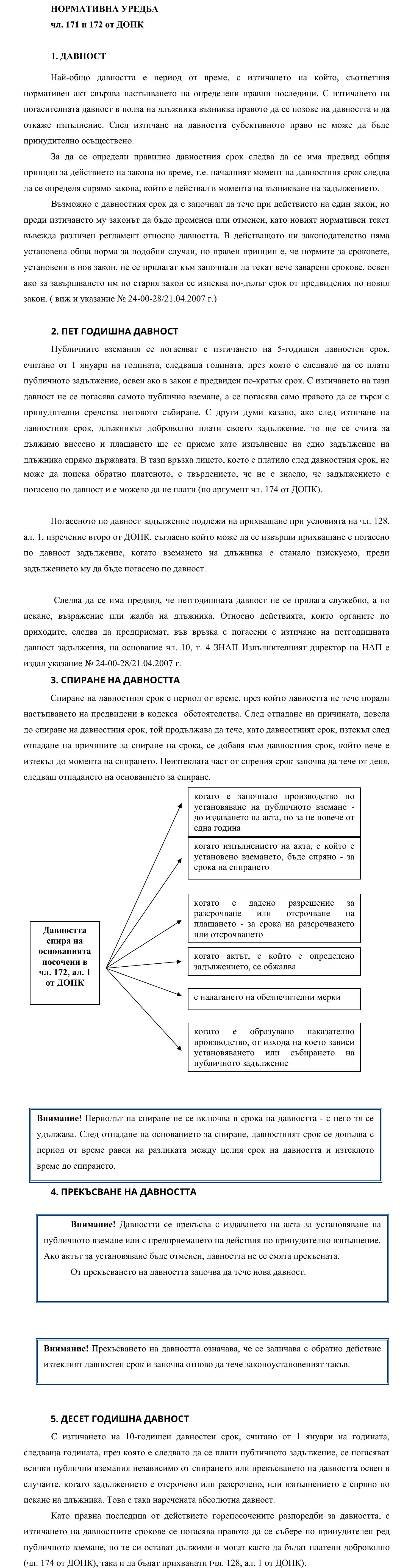 Фиш IV.I.6 - Давност. Спиране и прекъсване на давността