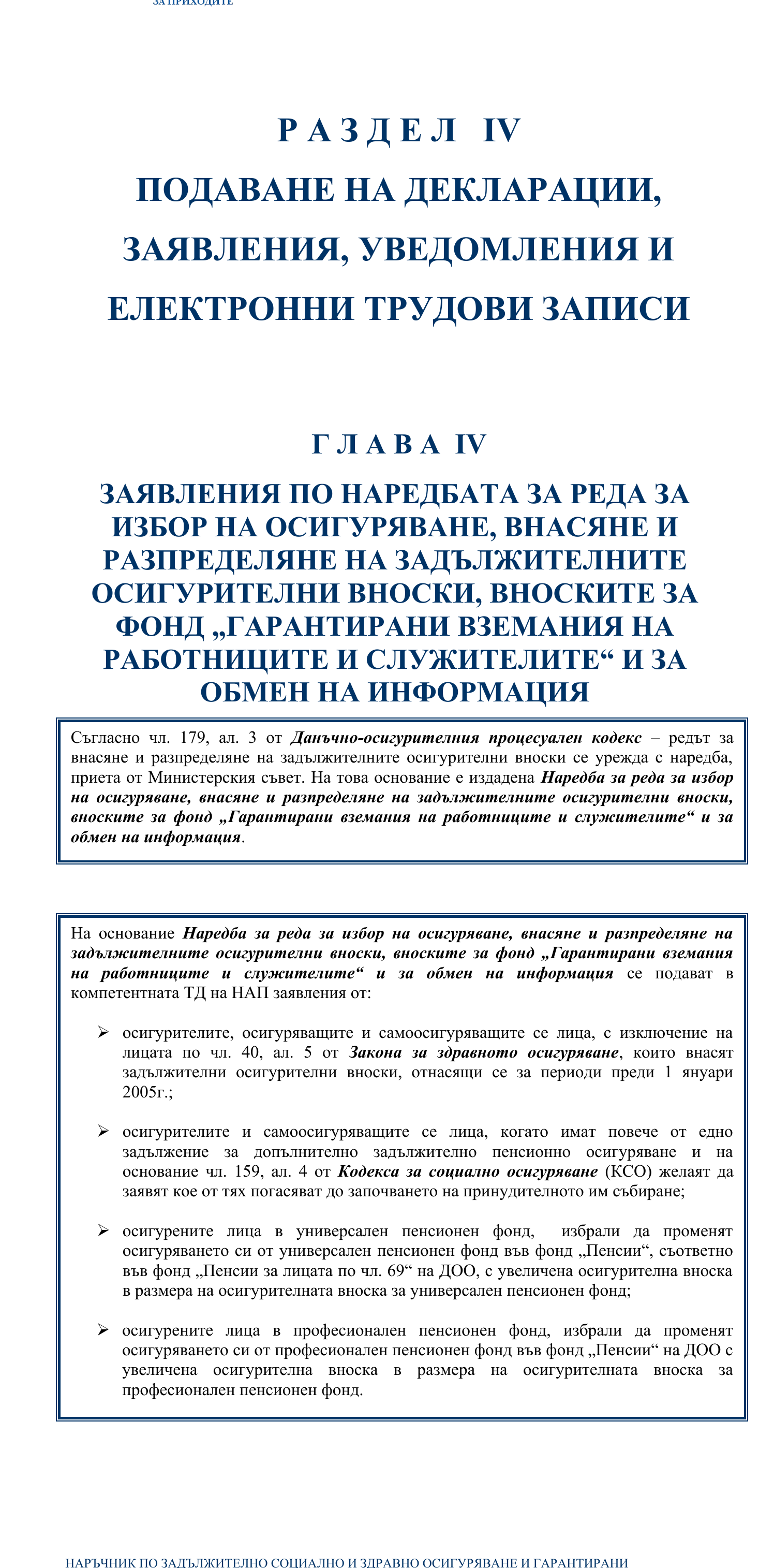 Фиш IV.IV.1 - Лица, задължени да подават заявления
