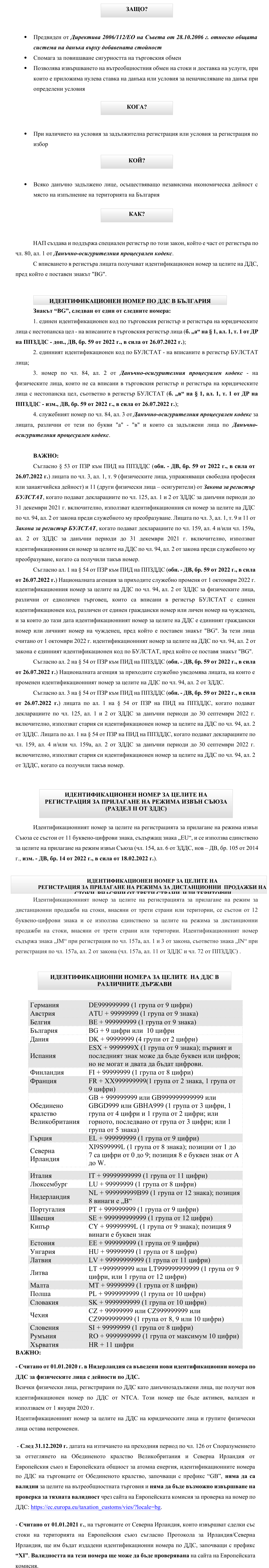 Фиш IX.3 - Индивидуален идентификационен номер за целите на ДДС и дата на регистрация