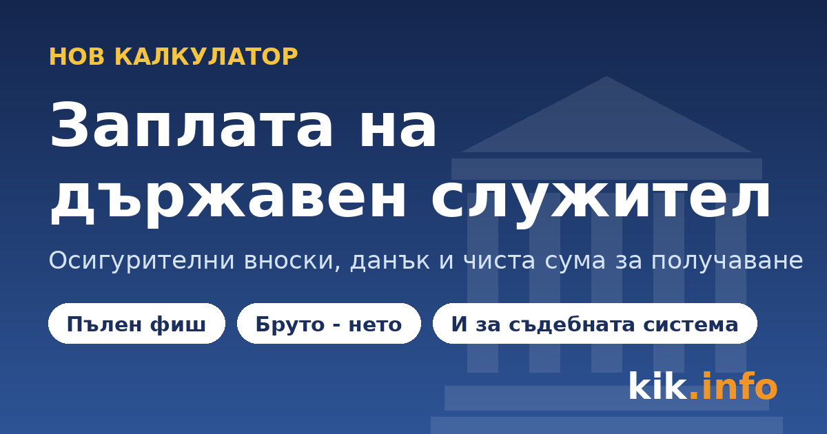 Калкулатор: Заплата на държавен служител